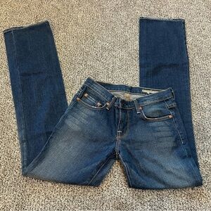 CHIP & PEPPER Size 24 Blue Distressed Jeans R $295